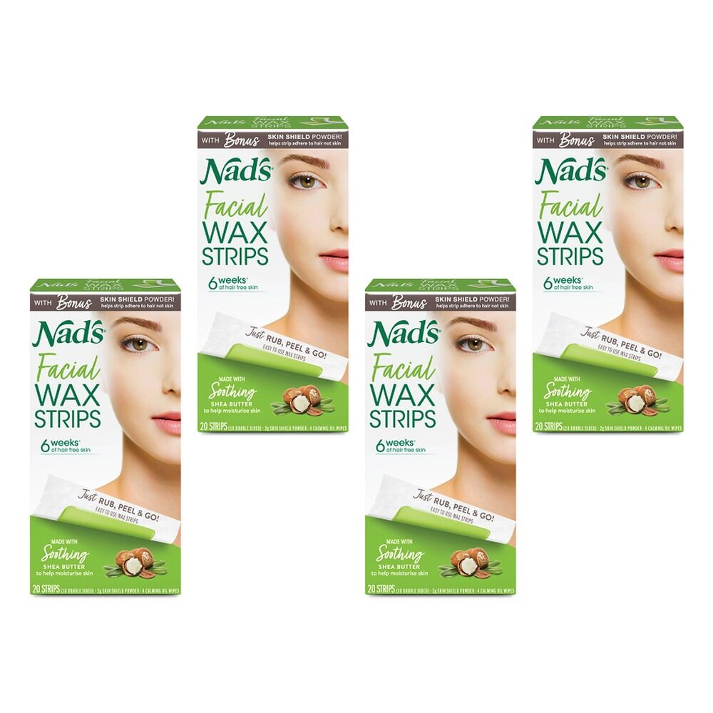 Nad's Facial Wax Strips 20 Pack Bundle of 4