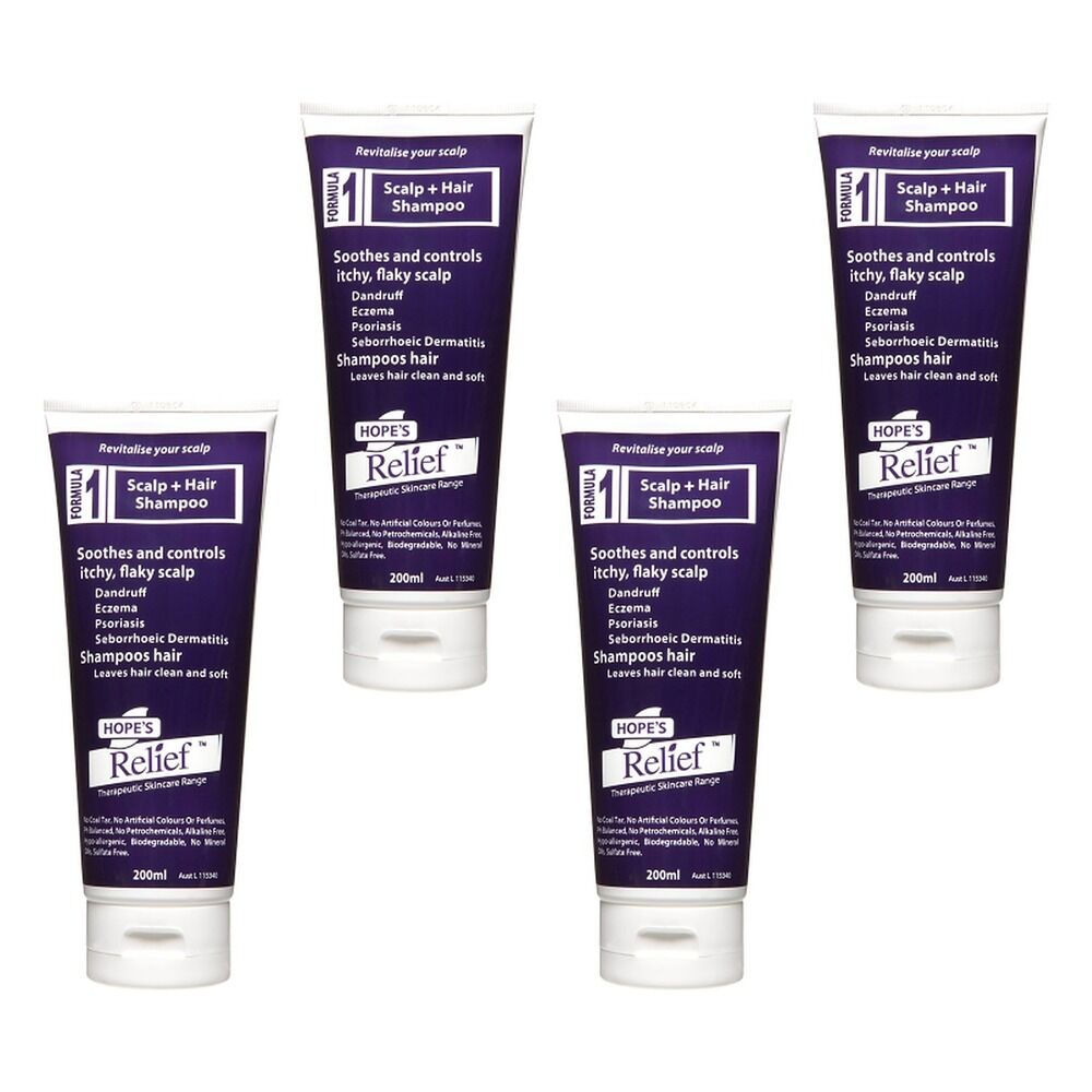 Hope's Relief Itchy Dry Flaky Scalp Shampoo 200mL Pack of 4