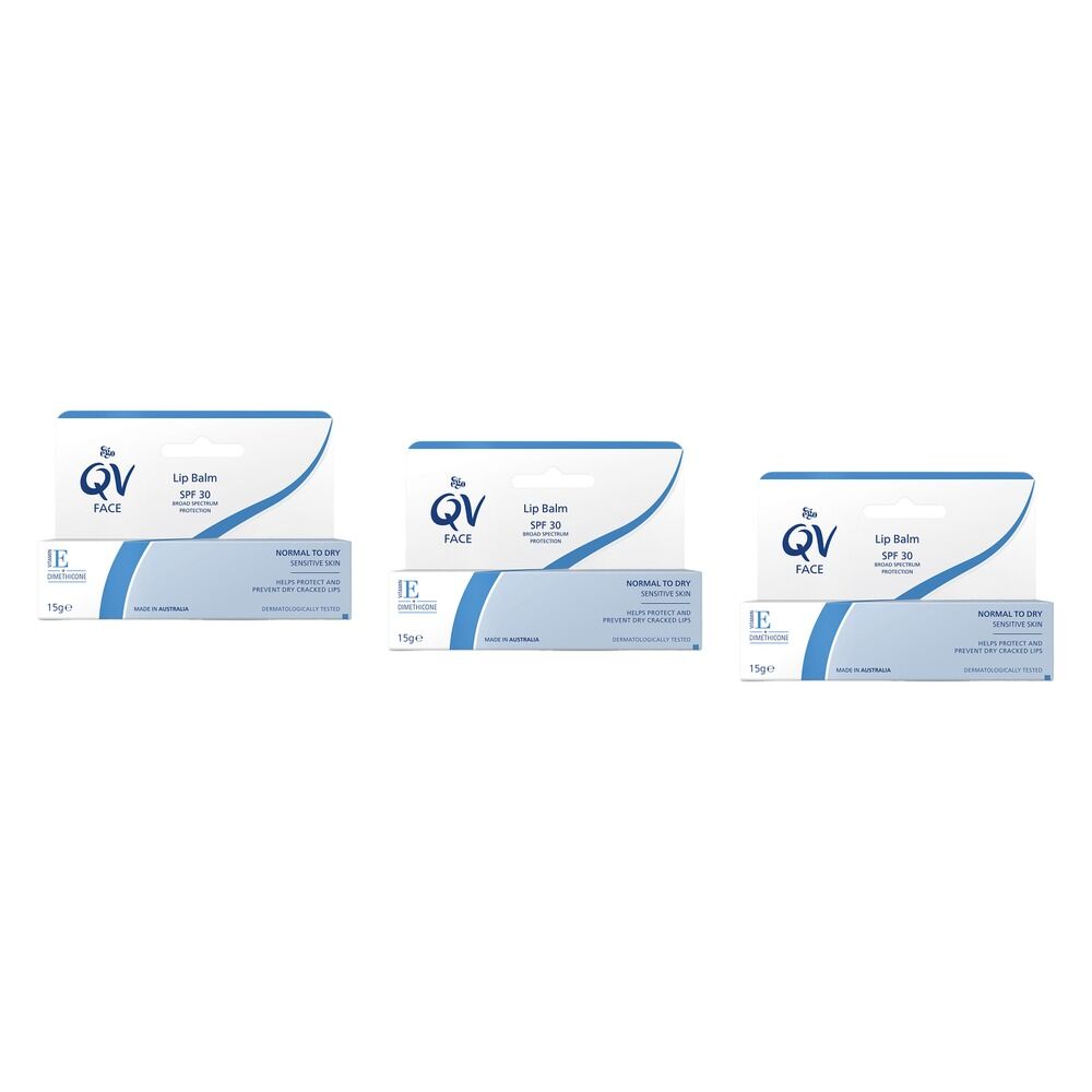 Ego QV Face Lip Balm SPF 30 15g Pack of 3