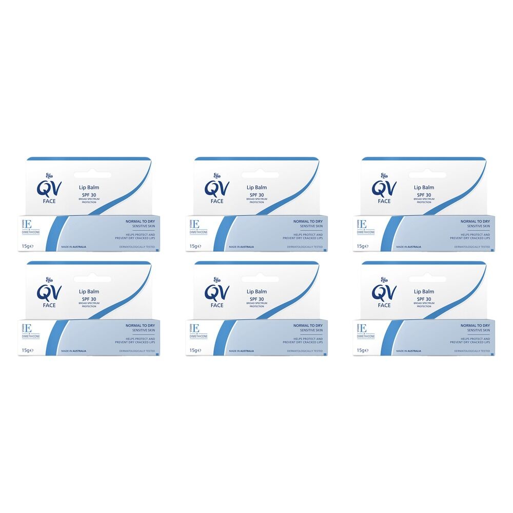 Ego QV Face Lip Balm SPF 30 15g Pack of 6
