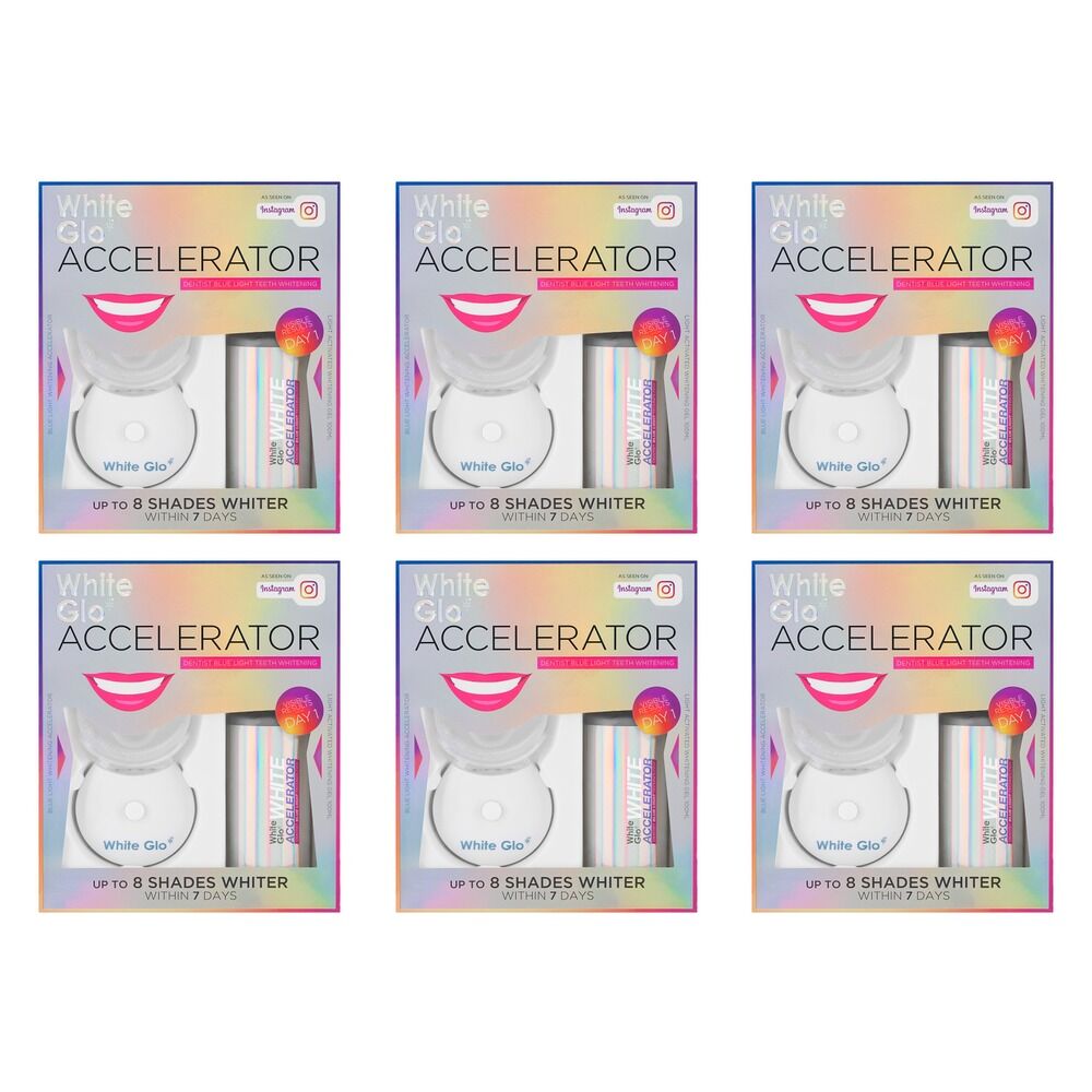 White Glo Accelerator Blue Light Teeth Whitening Kit Pack of 6
