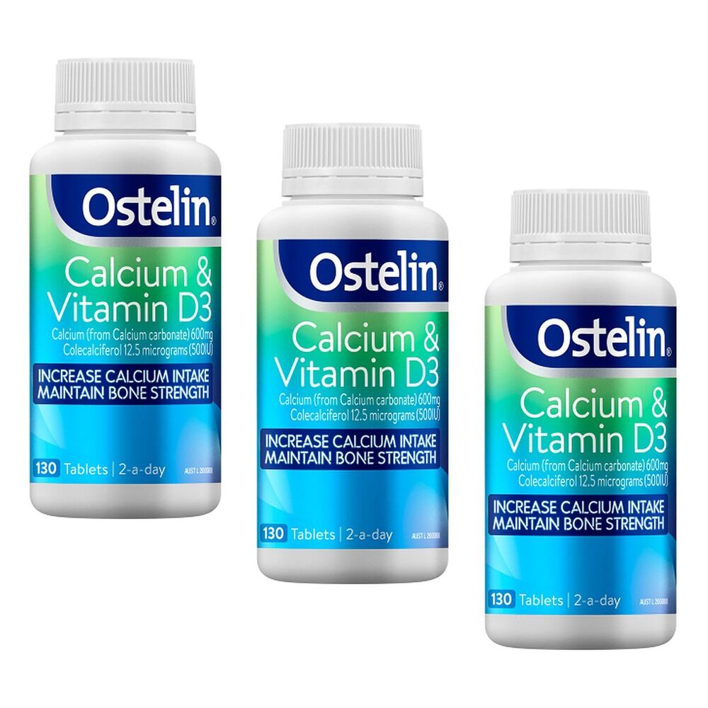 Ostelin Calcium & Vitamin D3 130 Tablets Pack of 3