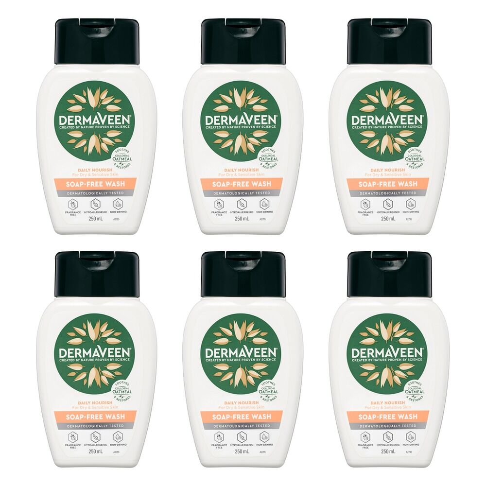 DermaVeen Daily Nourish Soap-Free Wash 250mL Pack of 6