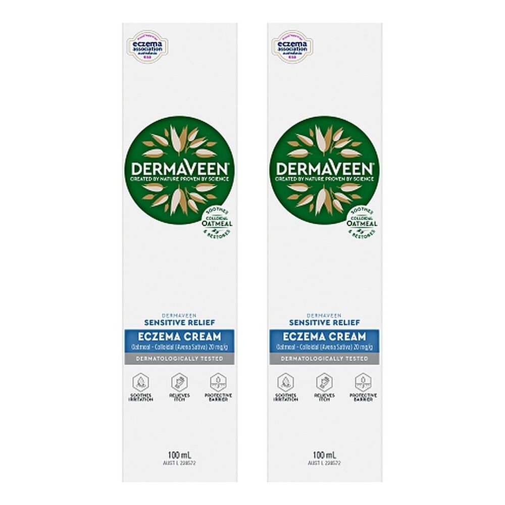 DermaVeen Sensitive Relief Eczema Cream 100mL Pack of 2