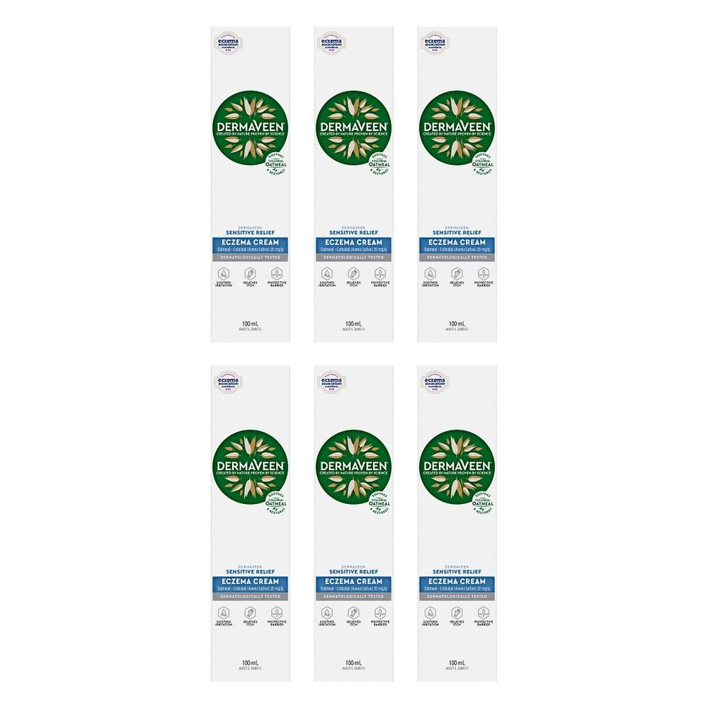 DermaVeen Sensitive Relief Eczema Cream 100mL Pack of 6