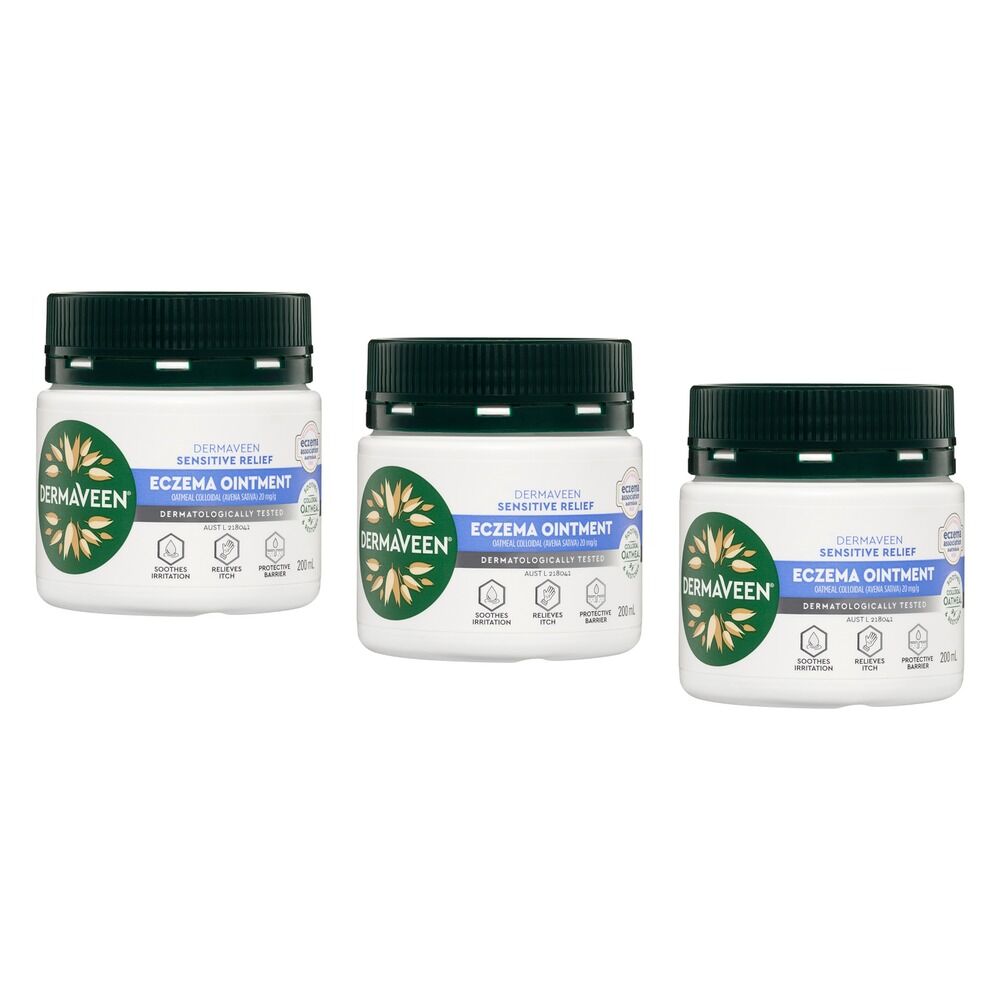 DermaVeen Sensitive Relief Eczema Ointment 200mL Pack of 3