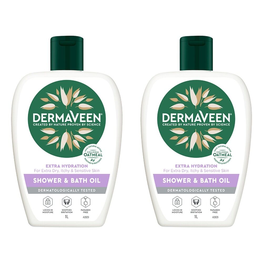DermaVeen Extra Hydration Shower & Bath Oil for Dry, Itchy & Pack of 2