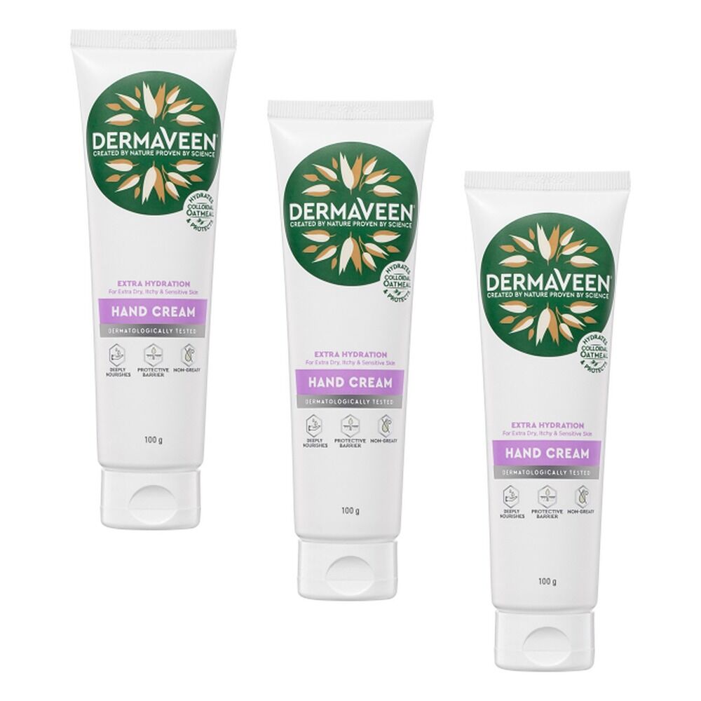 DermaVeen Extra Hydration Hand Cream 100g Pack of 3