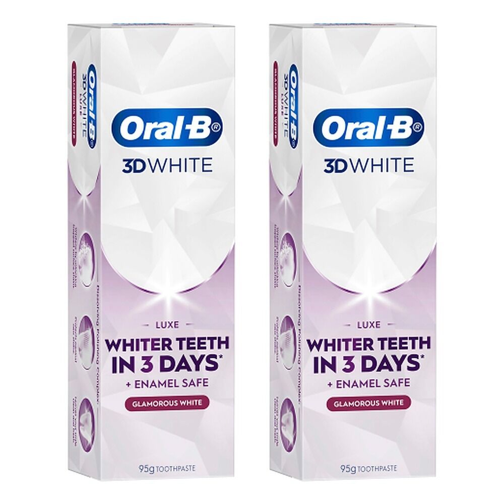 Oral-B 3D White Luxe Glamorous White Toothpaste 95g Pack of 2