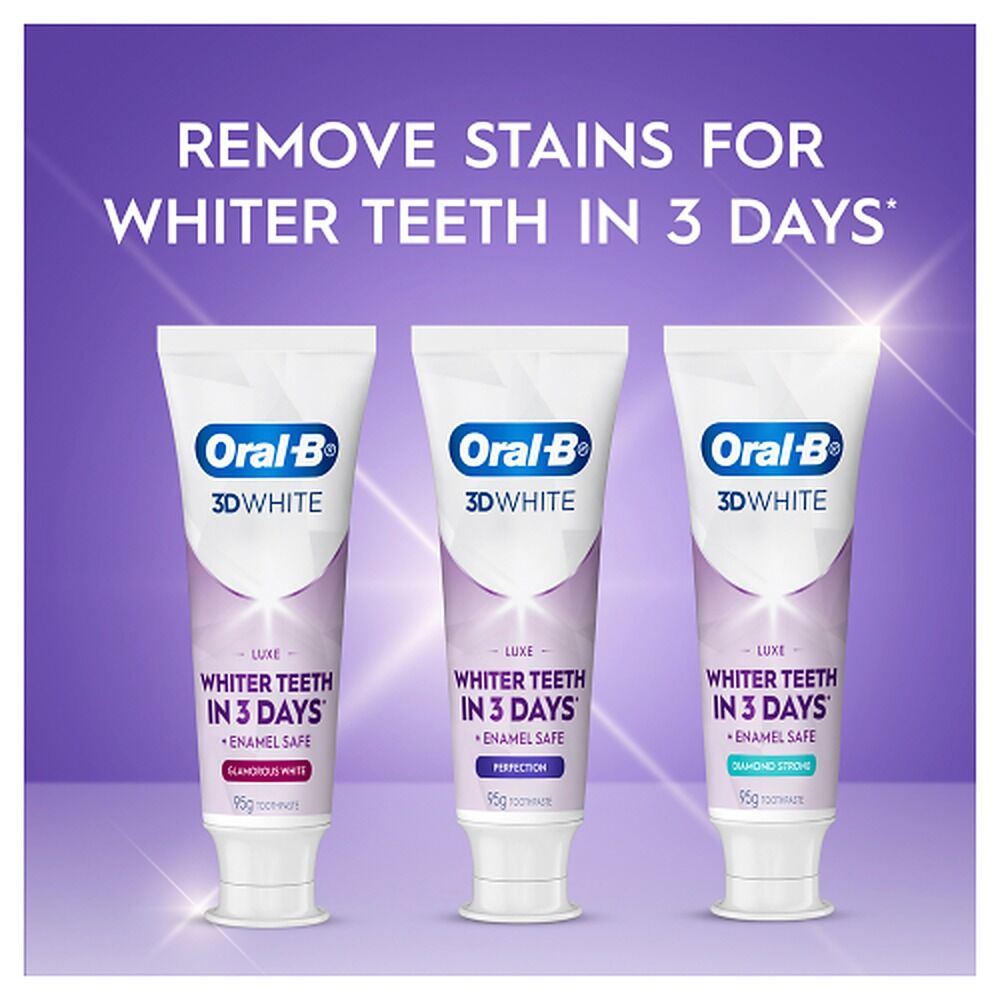 Oral-B 3D White Luxe Diamond Strong Enamel-Safe Toothpaste 95g