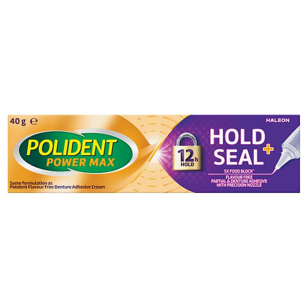 Polident Power Max Hold + Seal Denture Adhesive Cream 40g