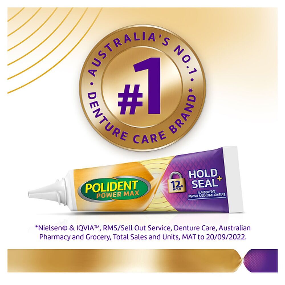 Polident Power Max Hold + Seal Denture Adhesive Cream 40g