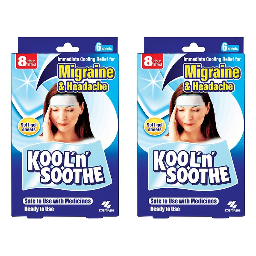 Kool 'n' Soothe Migraine & Headache Sheets 6 Pack x 6 Bundle of 2