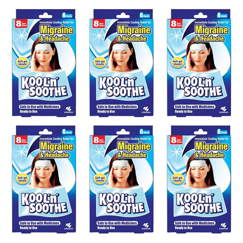 Kool 'n' Soothe Migraine & Headache Sheets 6 Pack x 6 Bundle of 6