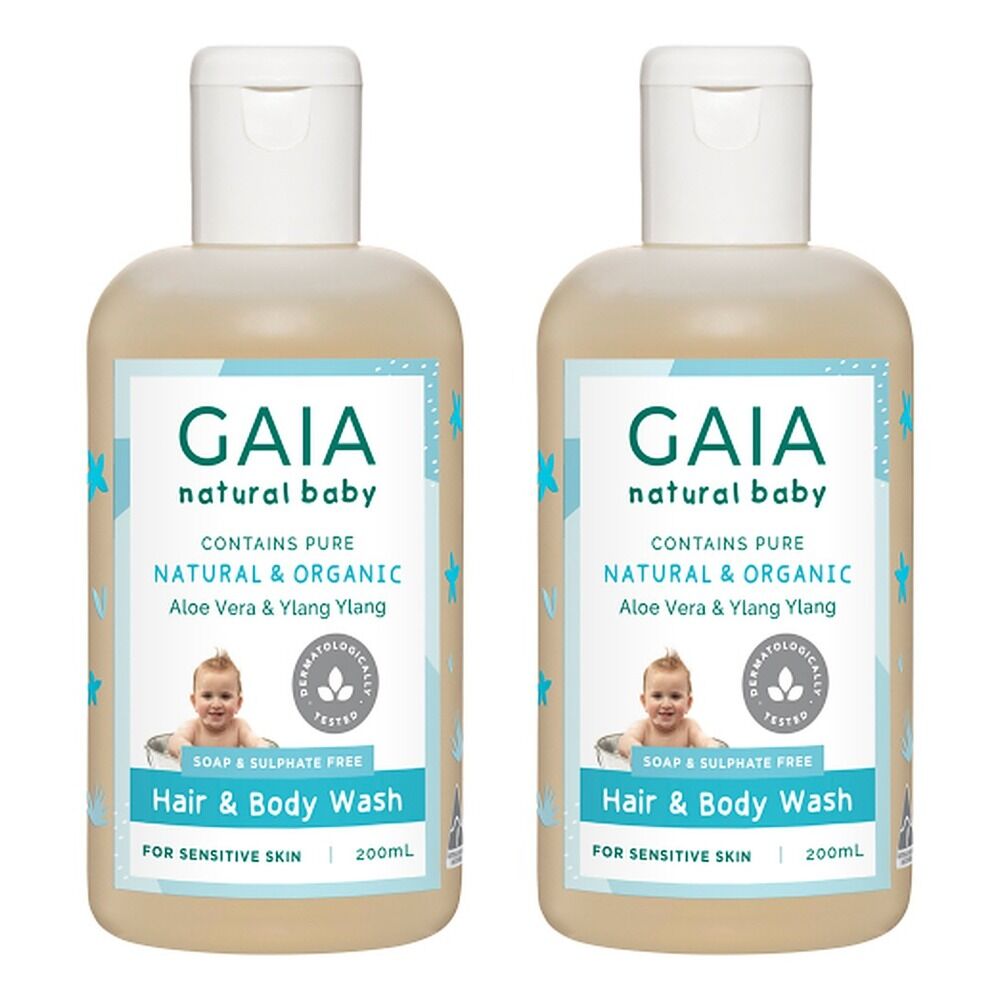 GAIA Natural Baby Hair & Body Wash 200mL Pack of 2