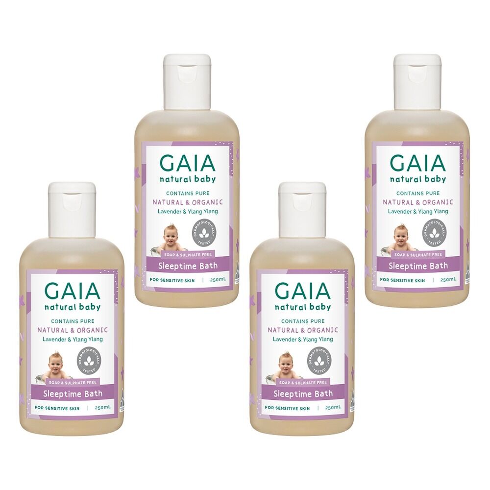 GAIA Natural Baby Sleeptime Bath Wash 250mL Pack of 4