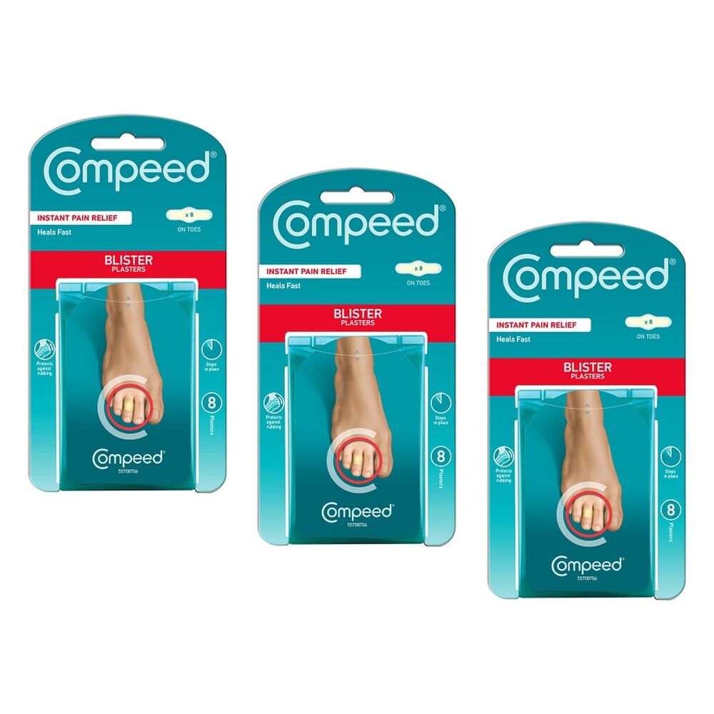 Compeed Toes Blister Plasters 8 Pack Bundle of 3