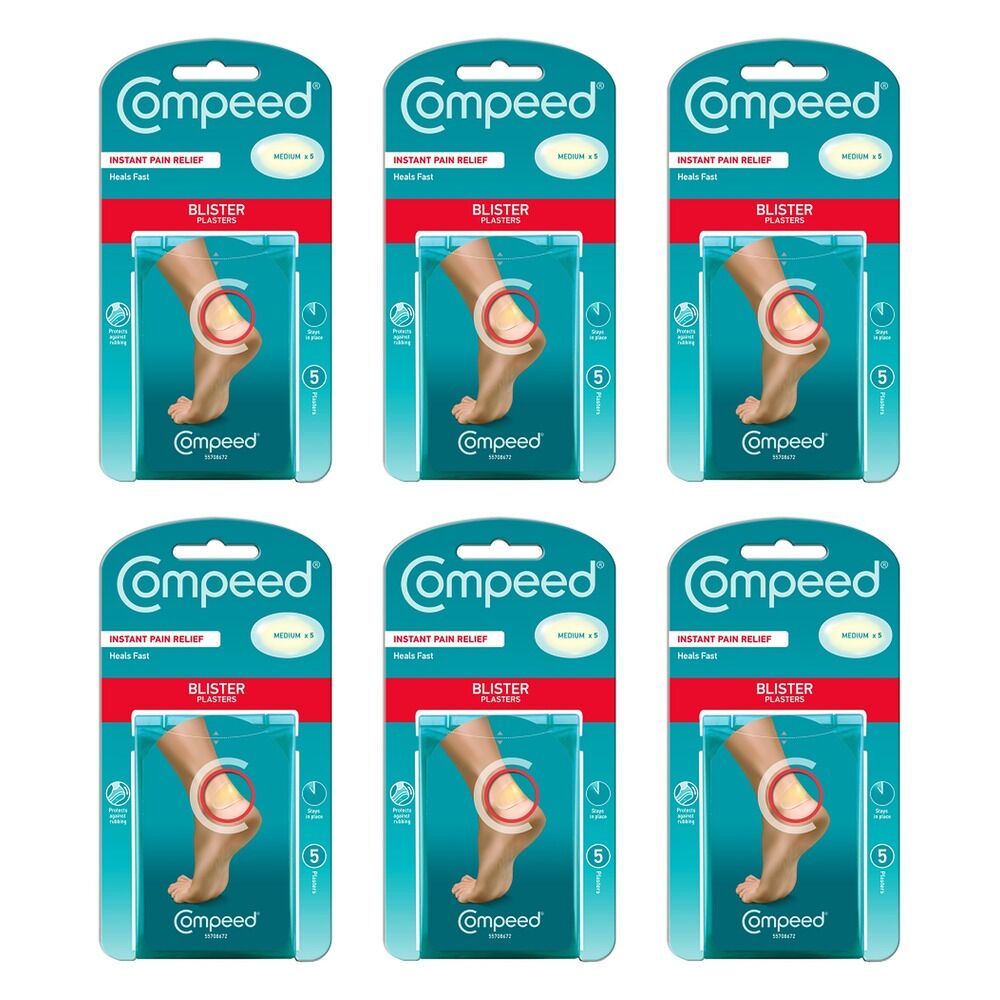 Compeed Blister Plasters Medium 5 Pack Bundle of 6