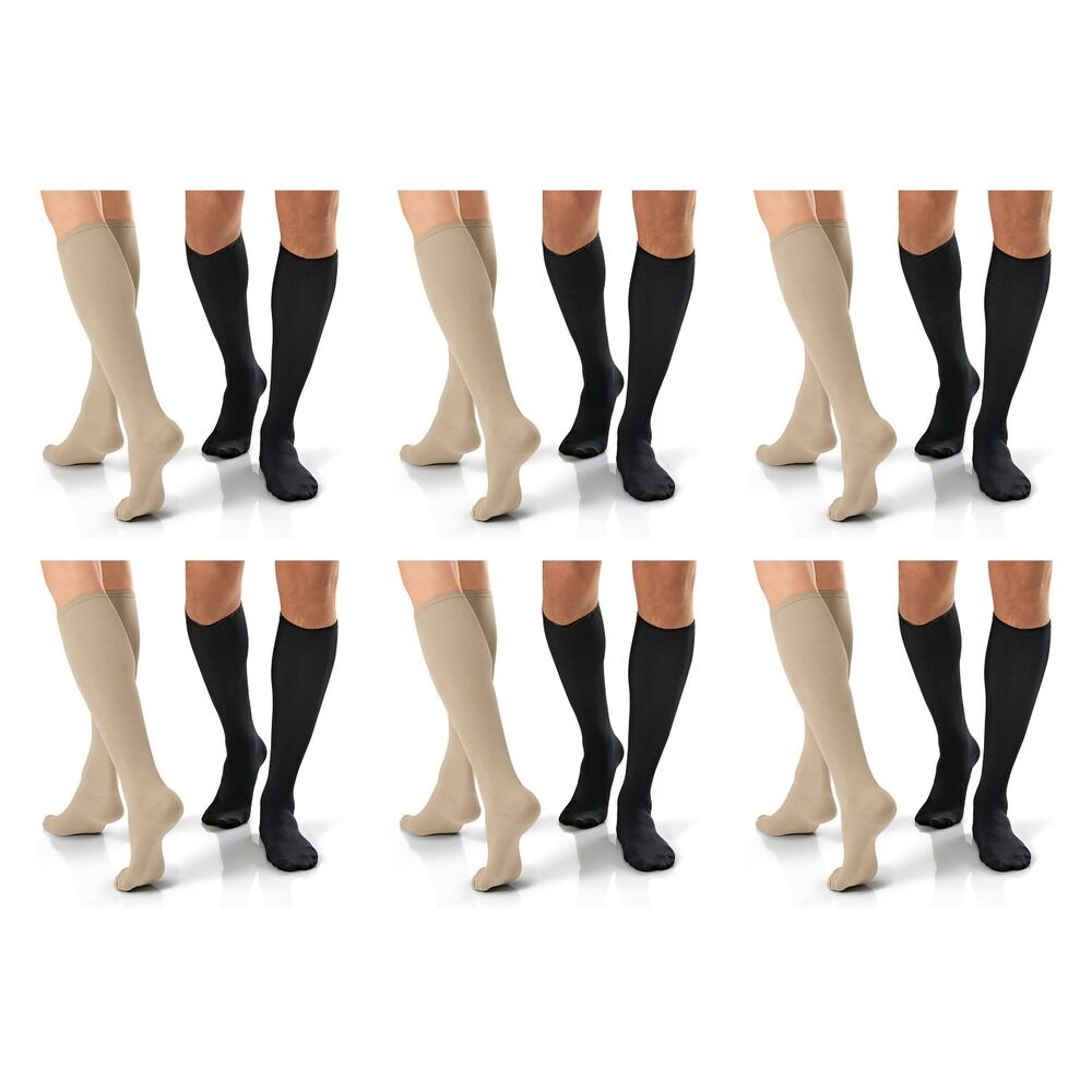 JOBST Travel Compression Sock 15-20mmHg Knee High Beige Size 1 Pack of 6
