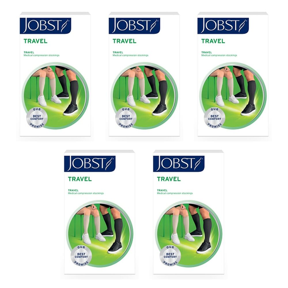 JOBST Travel Compression Sock 15-20mmHg Knee High Beige Size 3 Pack of 5