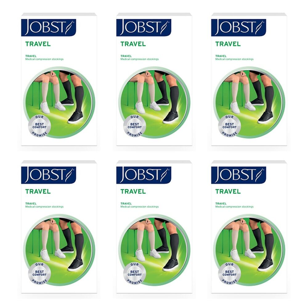 JOBST Travel Compression Sock 15-20mmHg Knee High Beige Size 4 Pack of 6