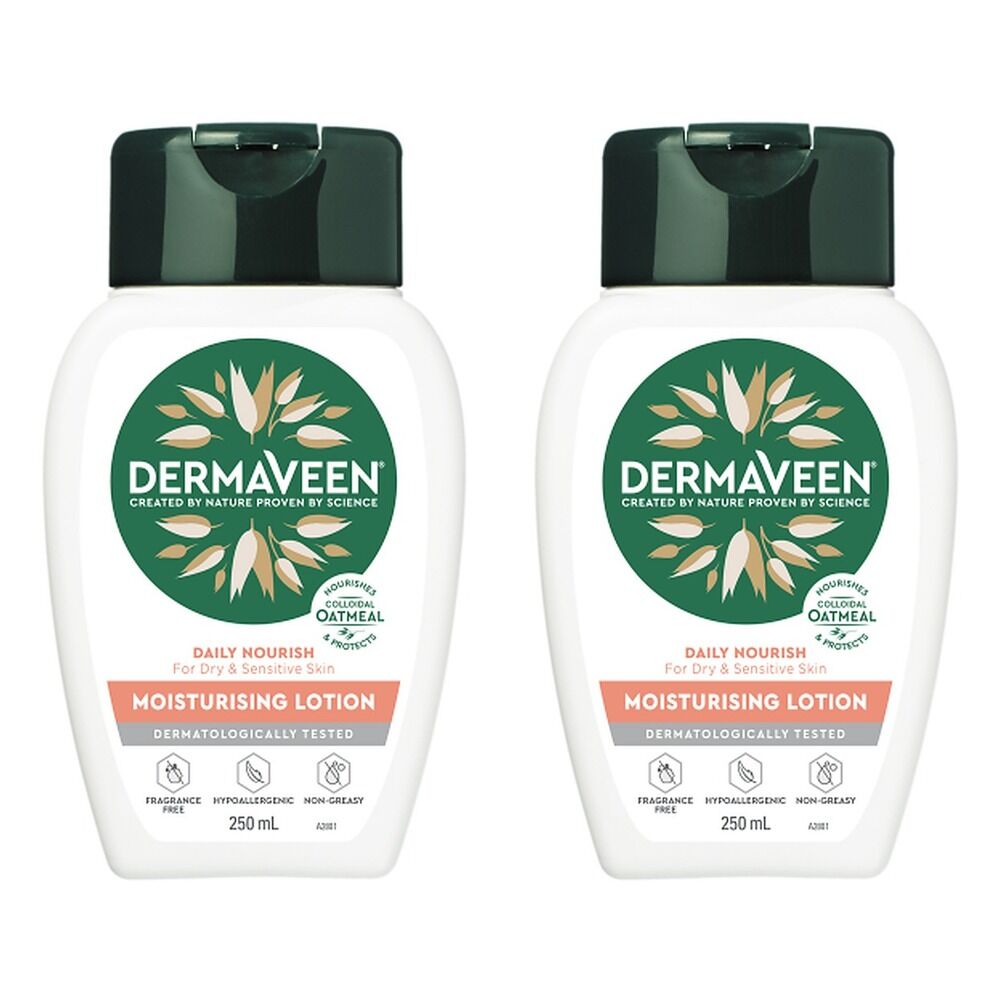 DermaVeen Daily Nourish Moisturising Lotion 250mL Pack of 2