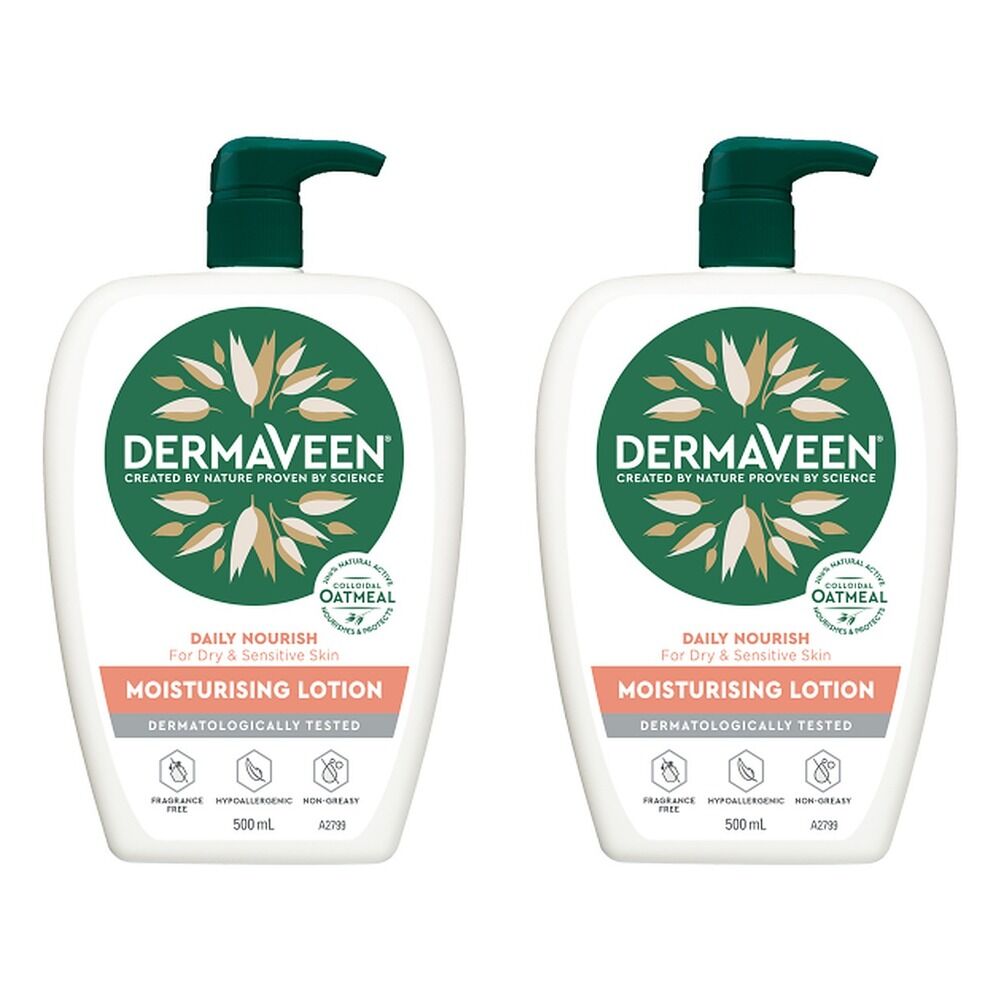 DermaVeen Moisturising Lotion 500mL Pack of 2