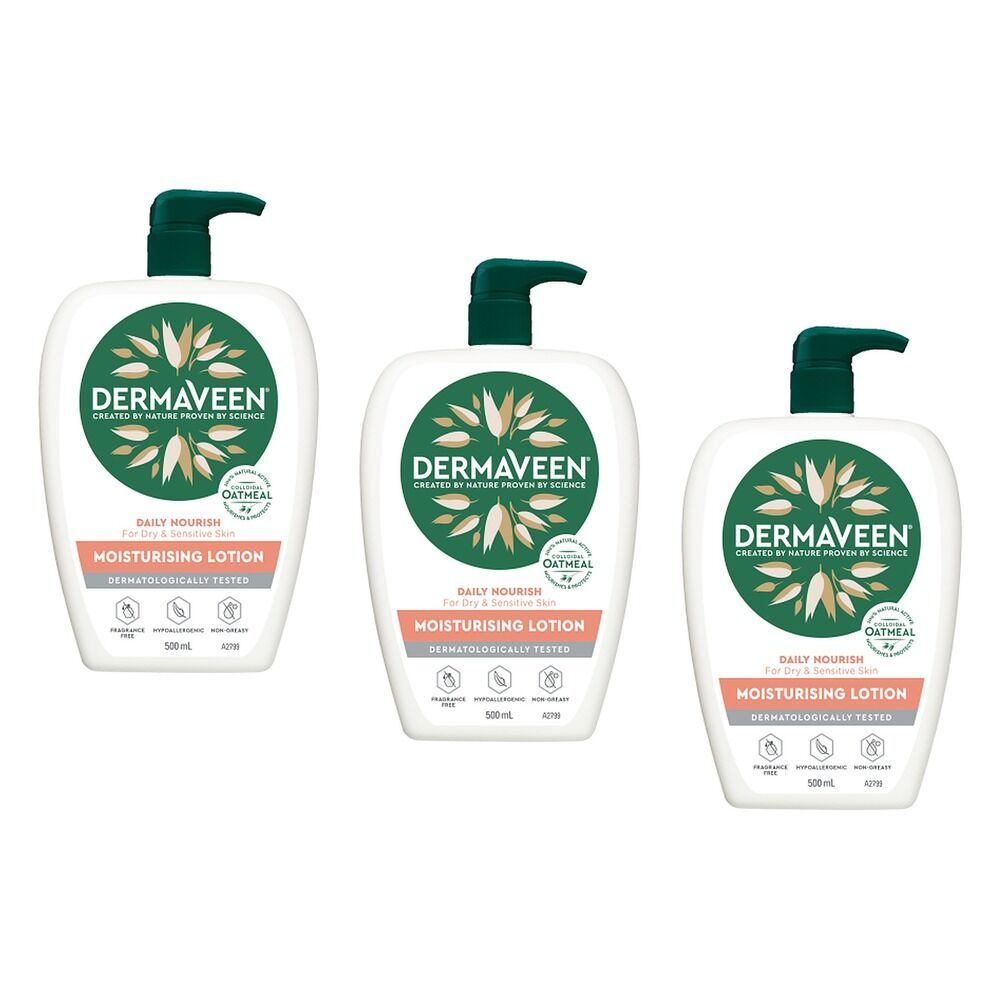 DermaVeen Moisturising Lotion 500mL Pack of 3