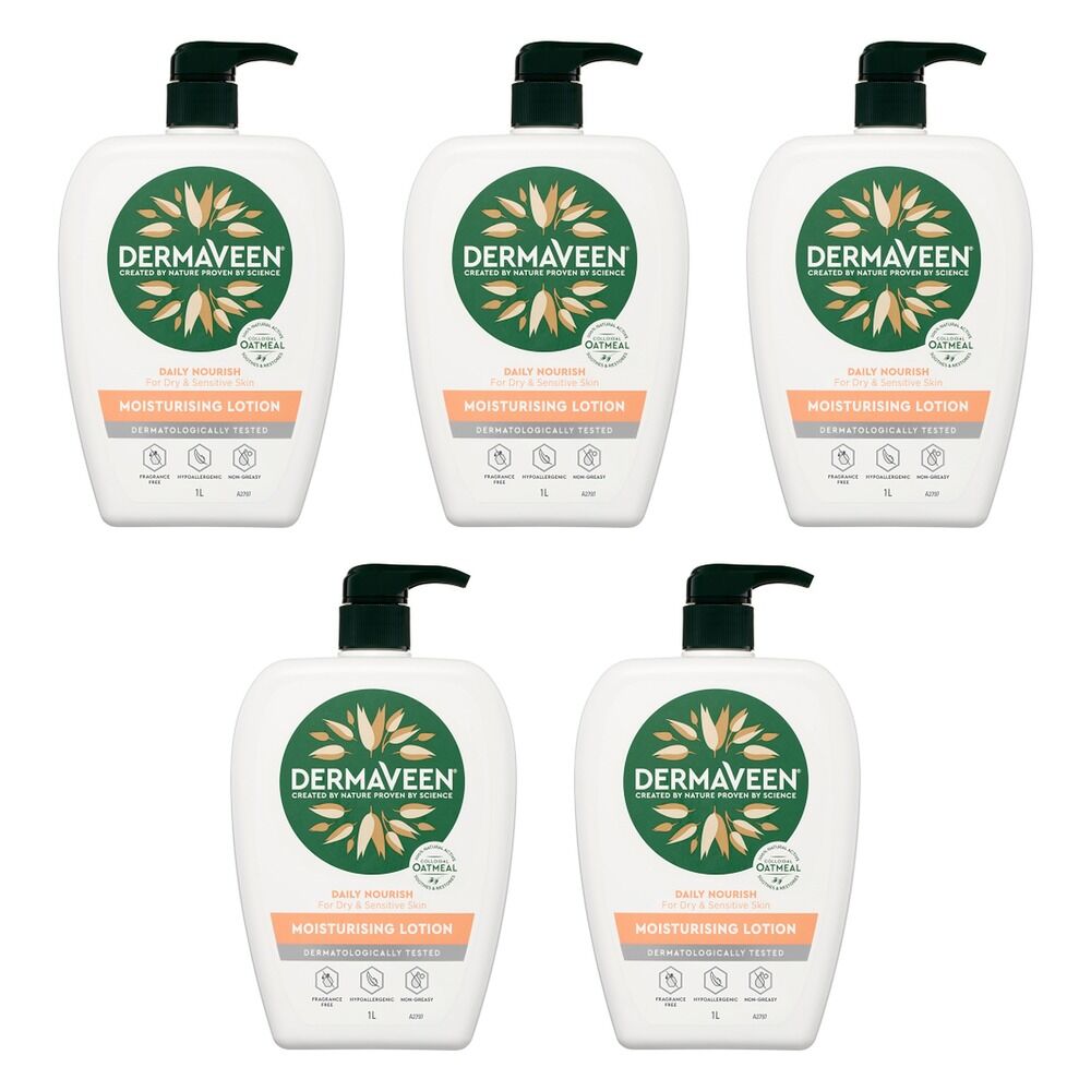DermaVeen Daily Nourish Moisturising Lotion for Dry & Sensitive Skin Pack of 5