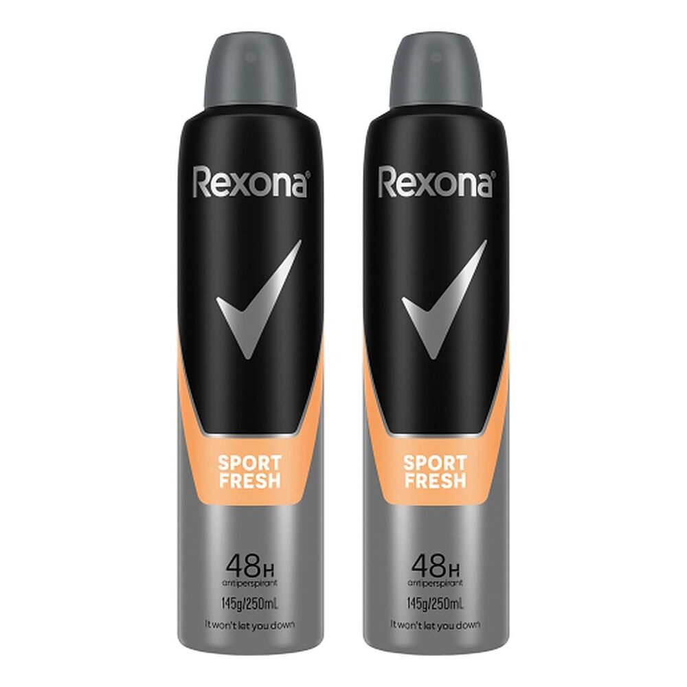 Rexona Men Antiperspirant Aerosol Deodorant Sport Fresh, 250mL Pack of 2