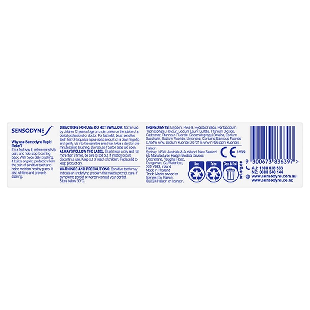 Sensodyne Rapid Relief Original Toothpaste 100g