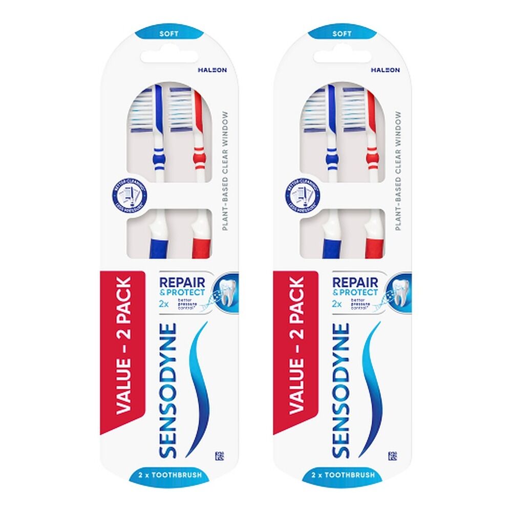 Sensodyne Repair & Protect Soft Toothbrushes 2 Pack Bundle of 2