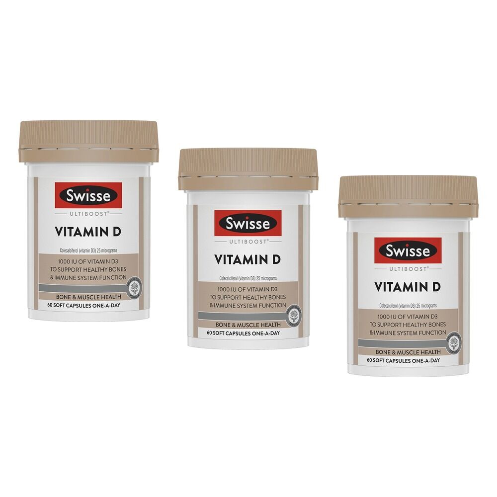 Swisse Ultiboost Vitamin D 60 Capsules Pack of 3