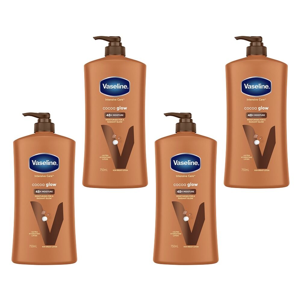 Vaseline Intensive Care Body Lotion Cocoa Glow 750mL Pack of 4