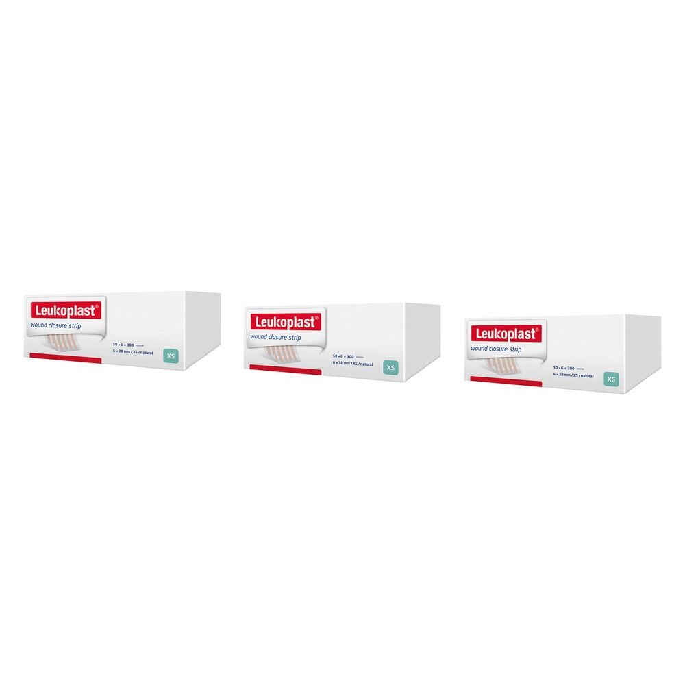 Leuko Leukosan Adhesive Wound Closure Strips 0.6cm x 3.8cm 50 Pack Bundle of 3