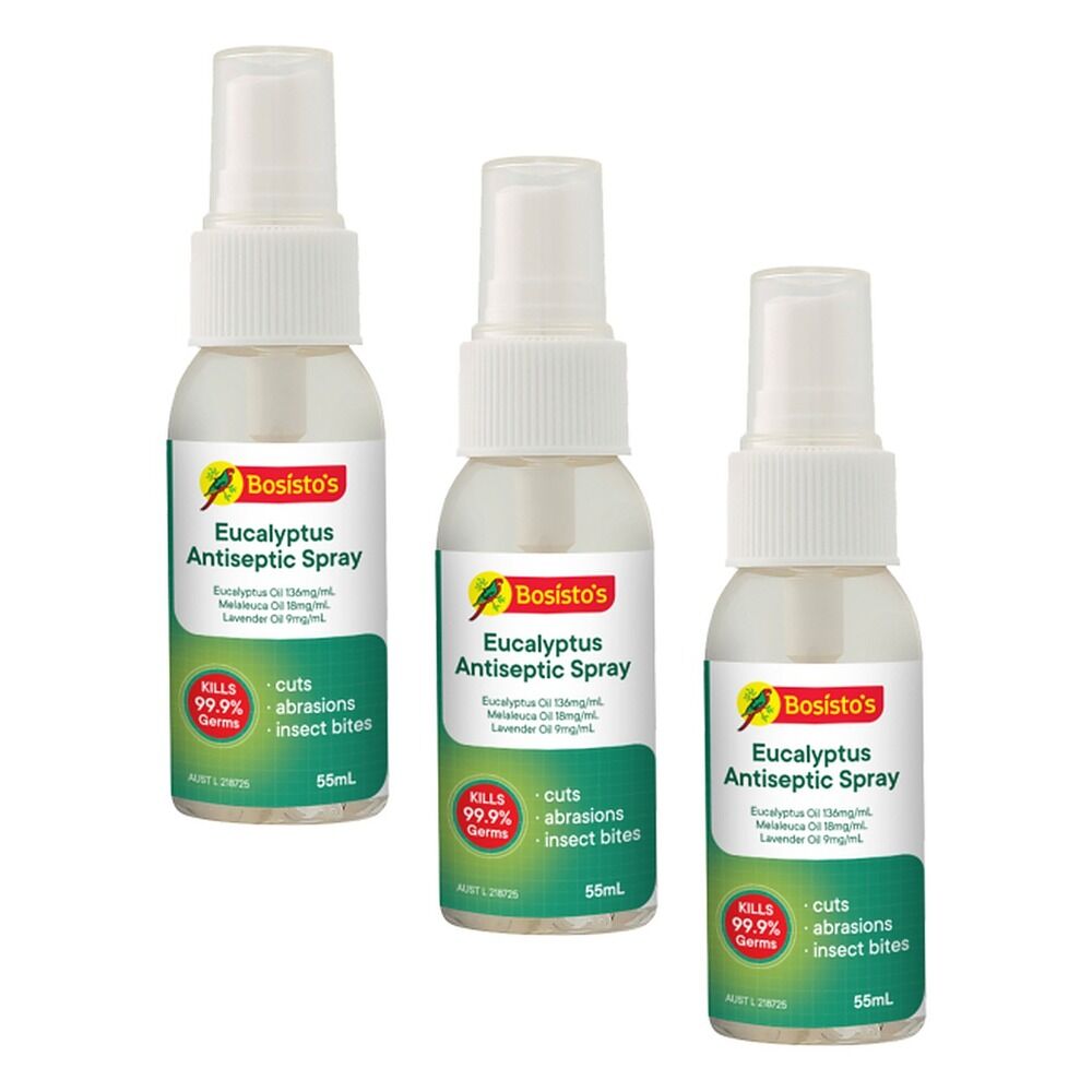 Bosisto's Eucalyptus Antiseptic Spray 55mL Pack of 3