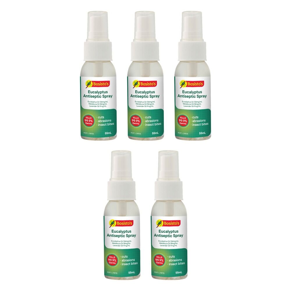 Bosisto's Eucalyptus Antiseptic Spray 55mL Pack of 5