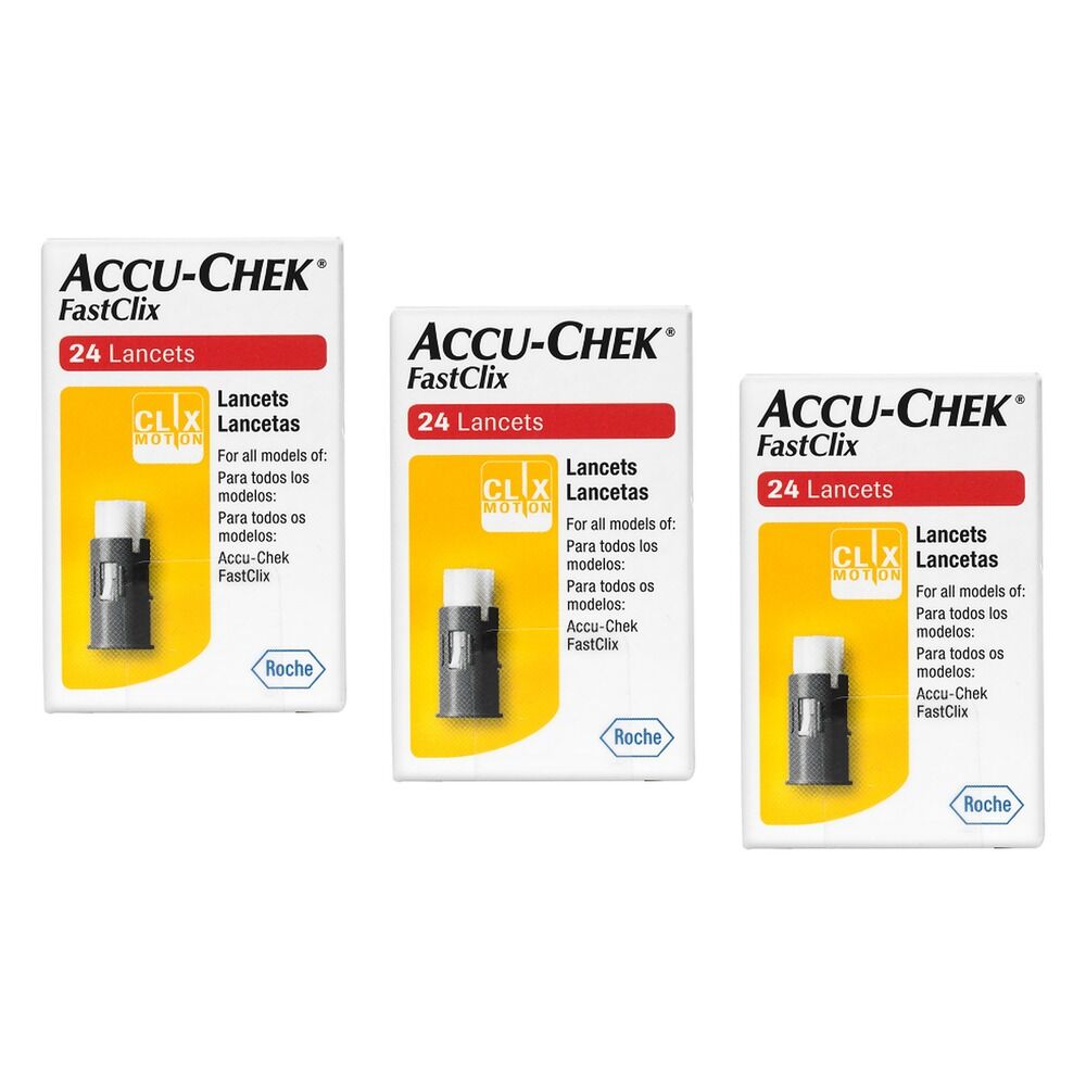 Accu-Chek FastClix Lancets 24 Pack Bundle of 3