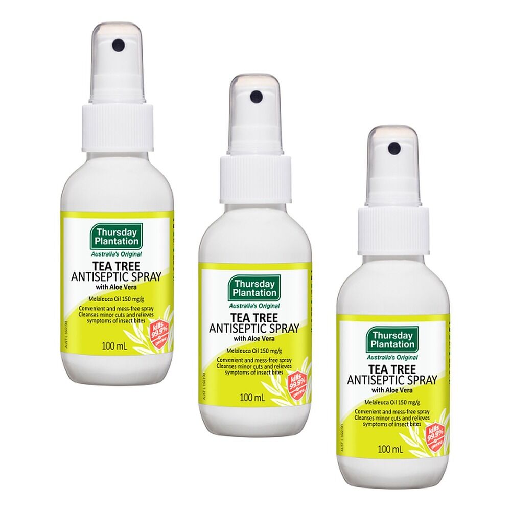 Thursday Plantation Tea Tree Antiseptic Spray with Aloe Vera 100mL Pack of 3