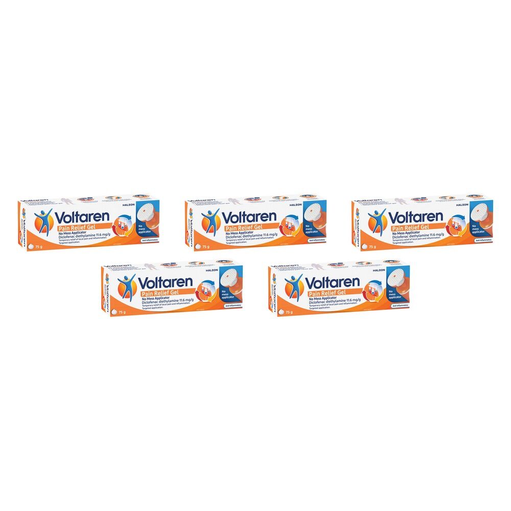 Voltaren Pain Relief Gel No Mess Applicator 75g Pack of 5