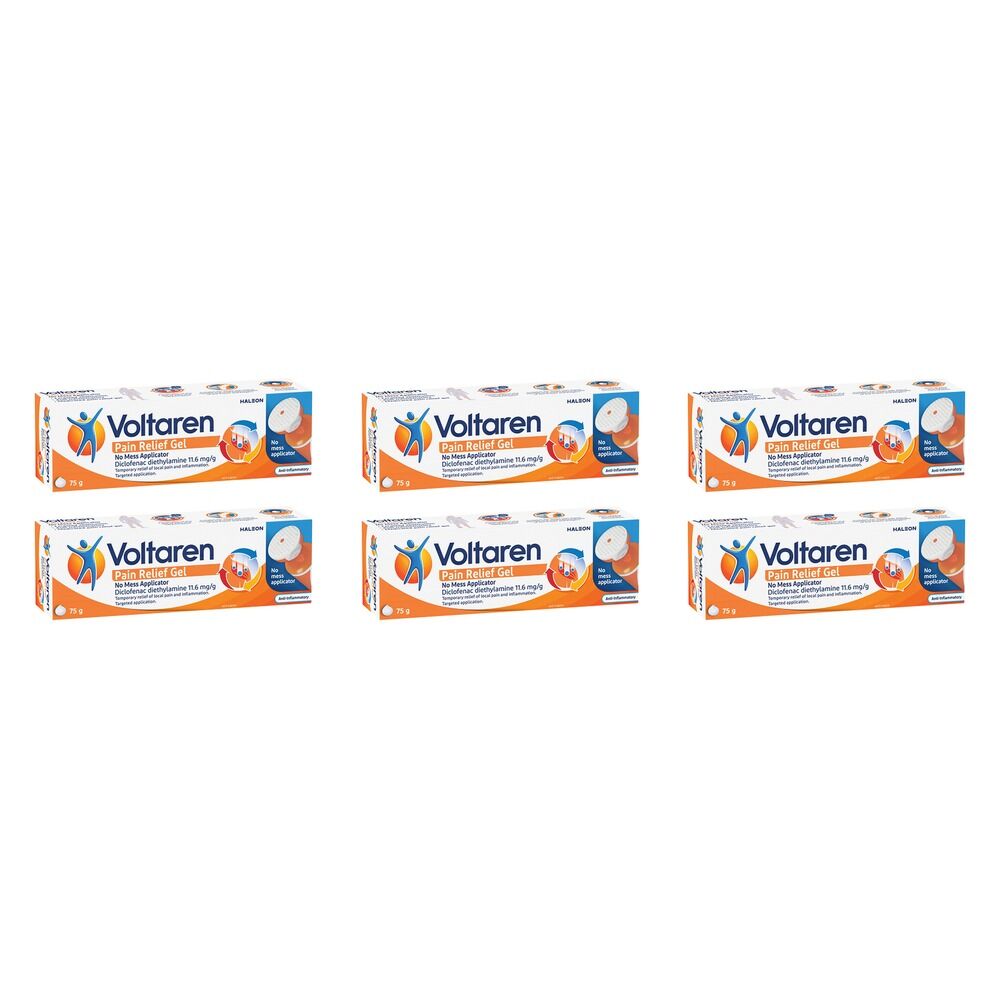 Voltaren Pain Relief Gel No Mess Applicator 75g Pack of 6