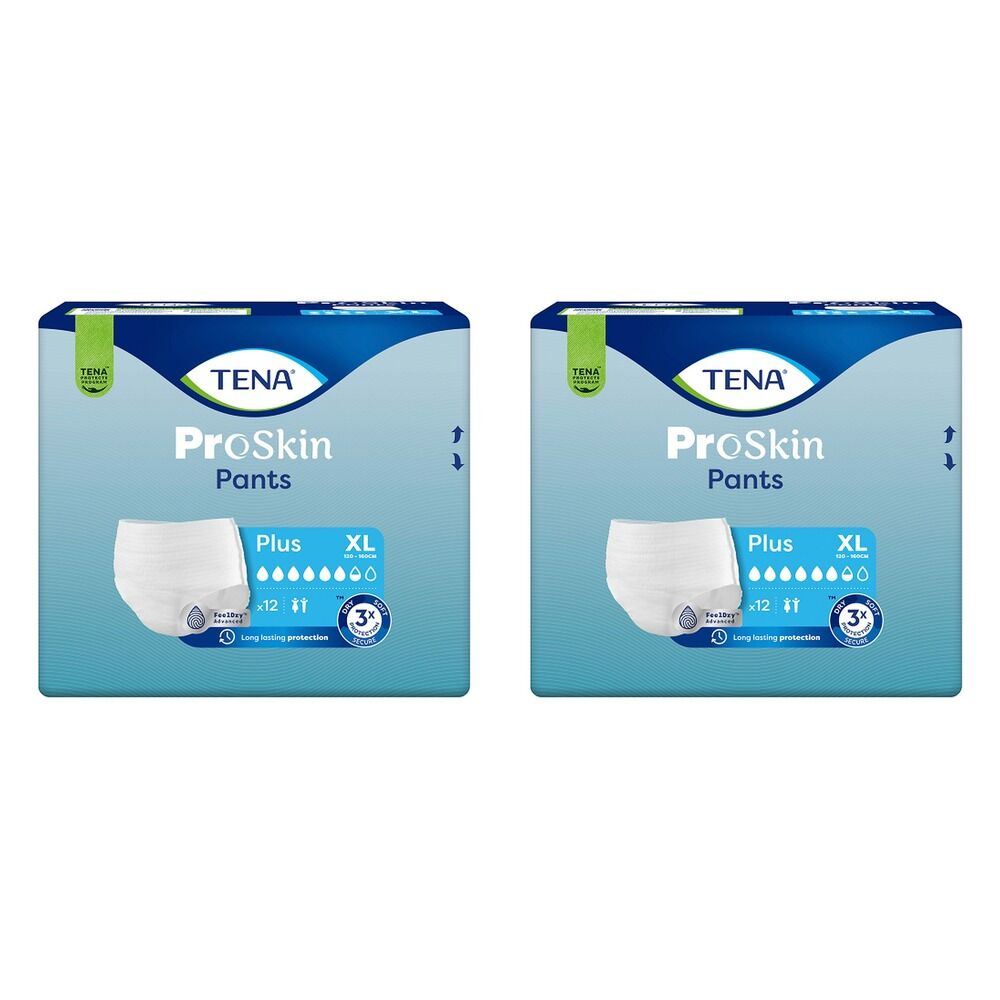 Tena Pants Plus Extra Large 12 Pack x 4 Bundle of 2