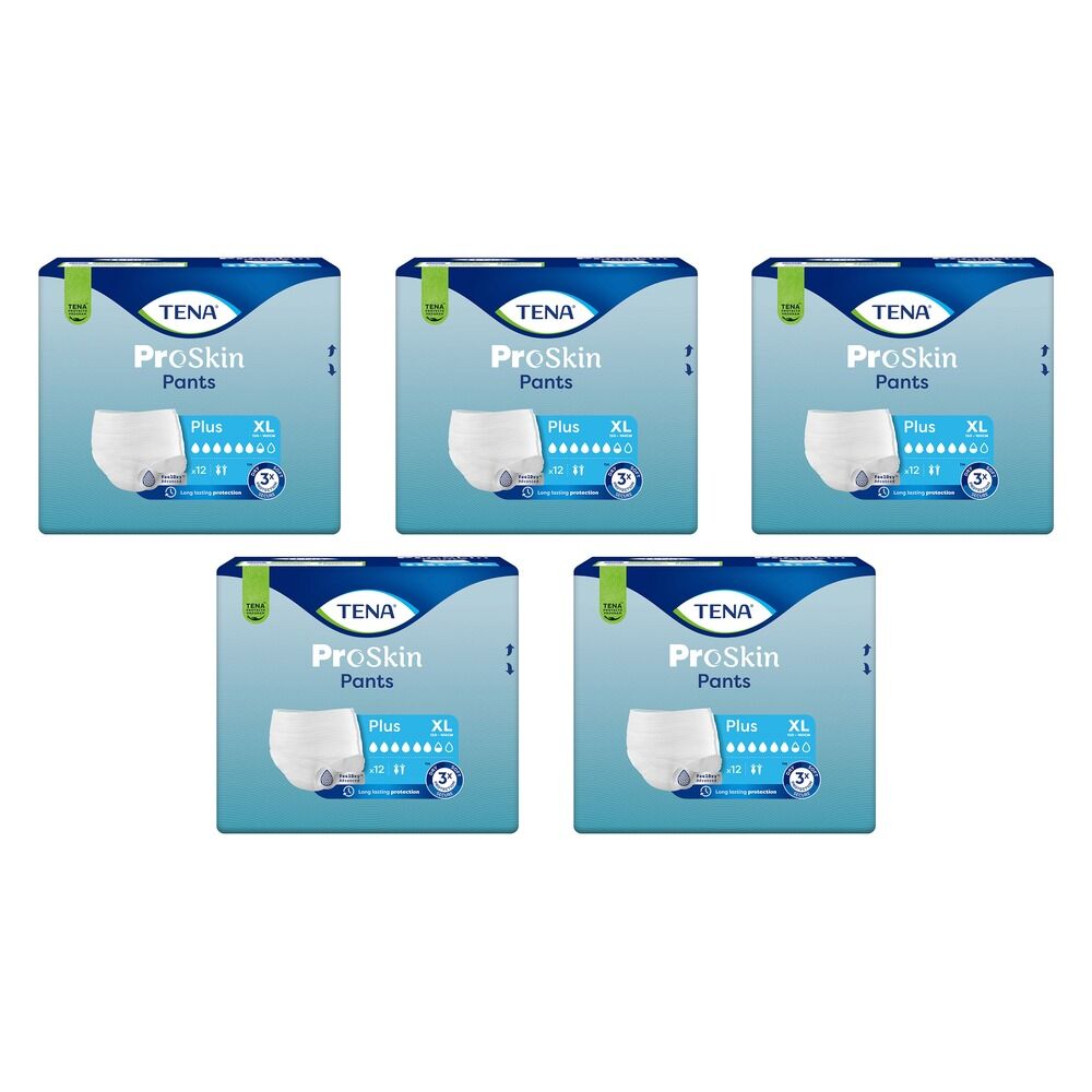 Tena Pants Plus Extra Large 12 Pack x 4 Bundle of 5