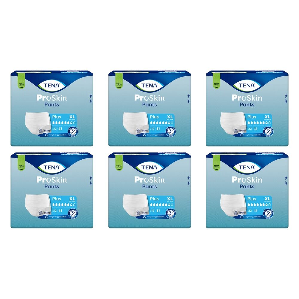 Tena Pants Plus Extra Large 12 Pack x 4 Bundle of 6