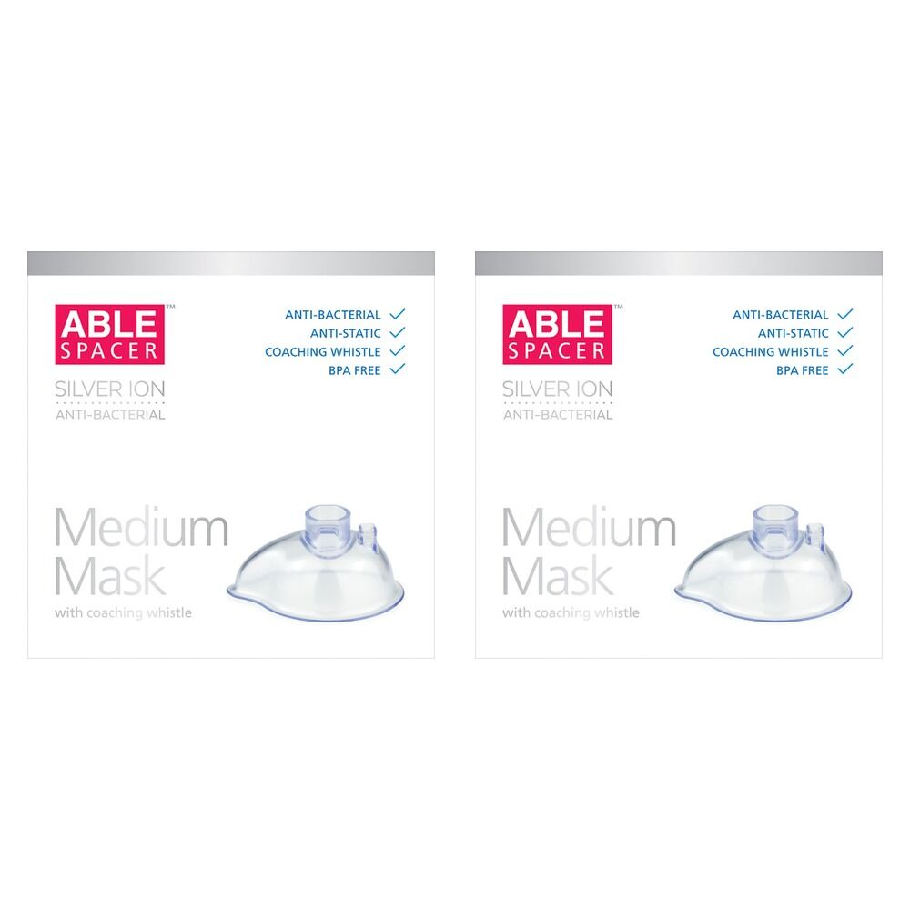 Able Spacer Medium Mask with Coaching Whistle Pack of 2