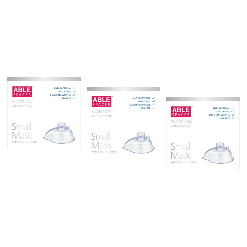Able Spacer Small Mask with Coaching Whistle Pack of 3