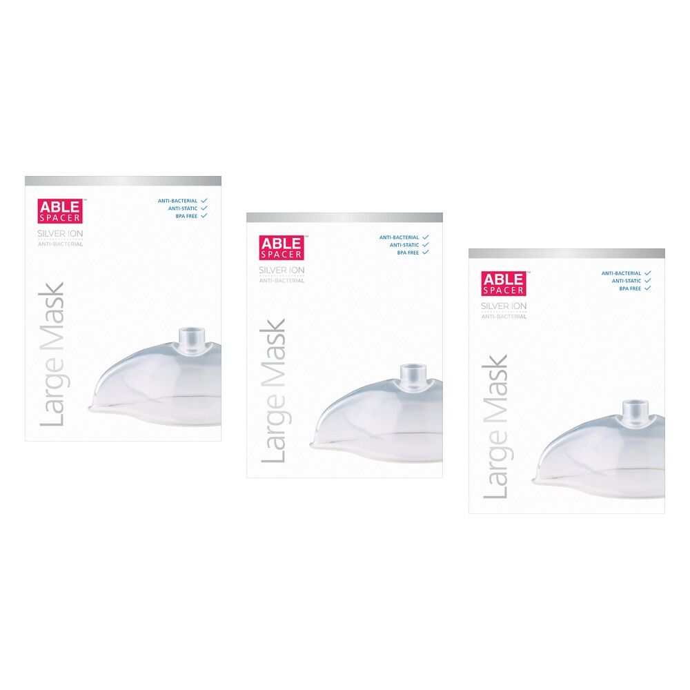 Able Spacer Antibacterial Large Mask Pack of 3
