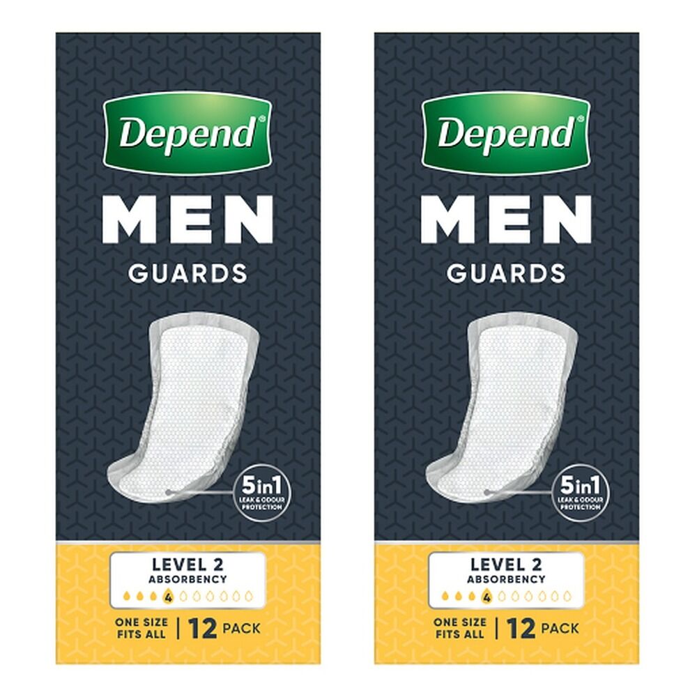 Depend Guards For Men 12 Pack x 6 Bundle of 2