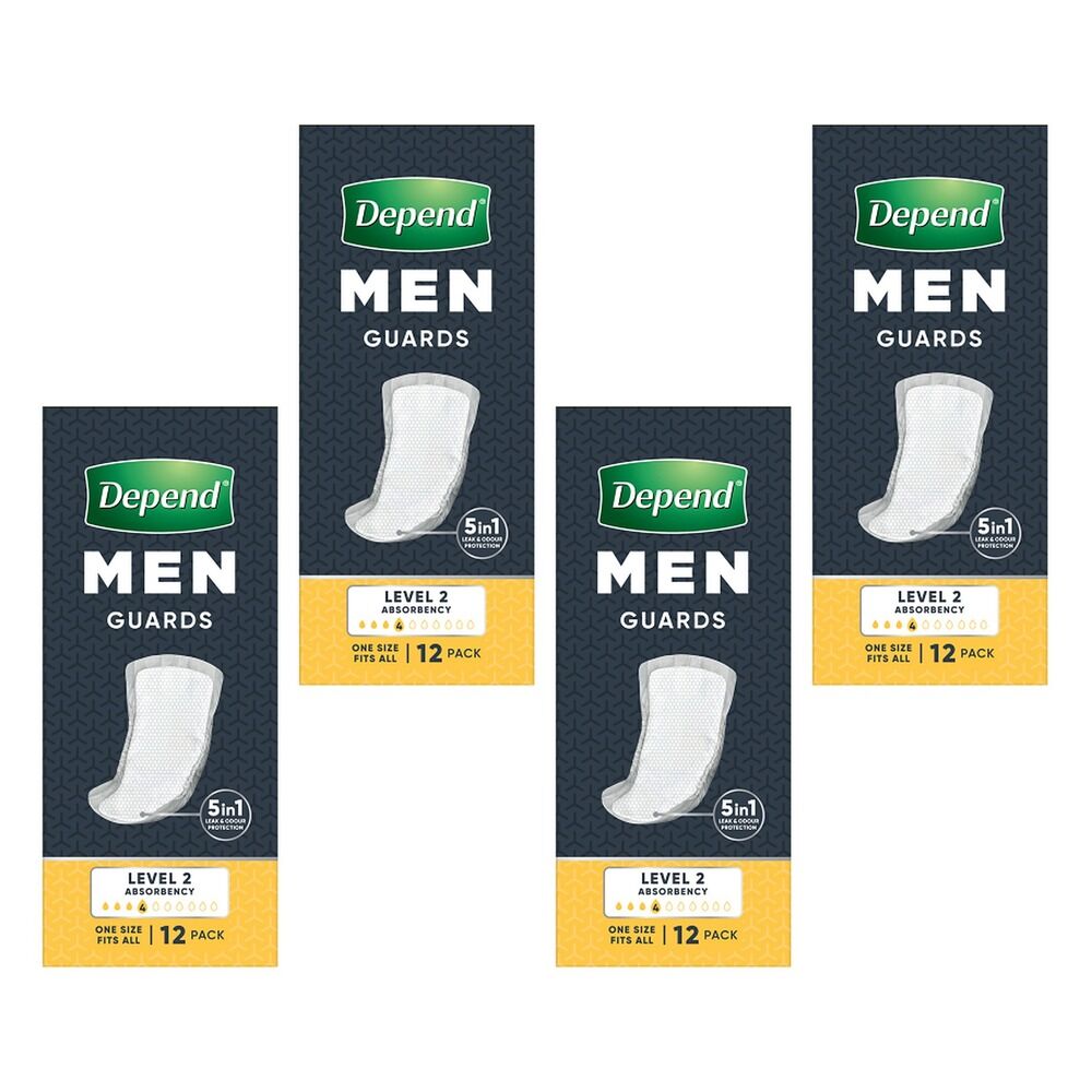 Depend Guards For Men 12 Pack x 6 Bundle of 4