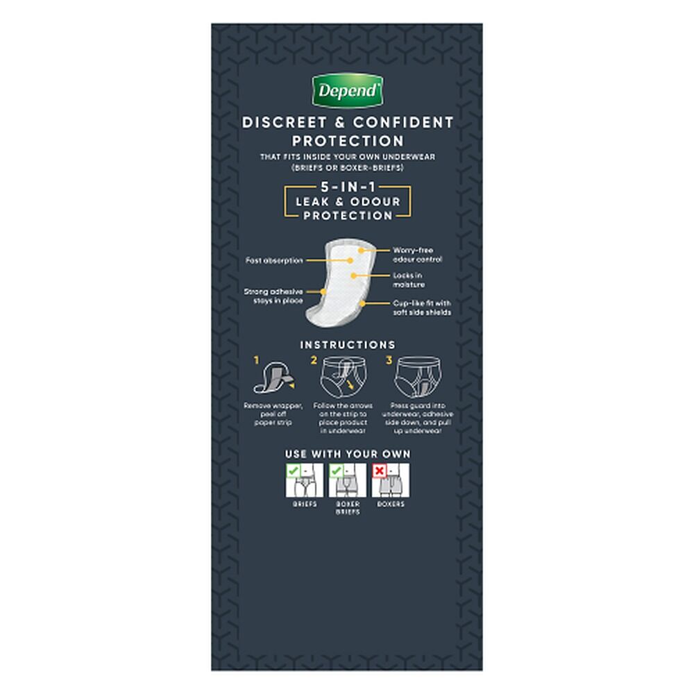 Depend Guards For Men 12 Pack x 6